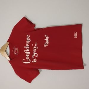 Threadless "Confidence is sexy... Right?" Graphic Tee, Red / White, Medium